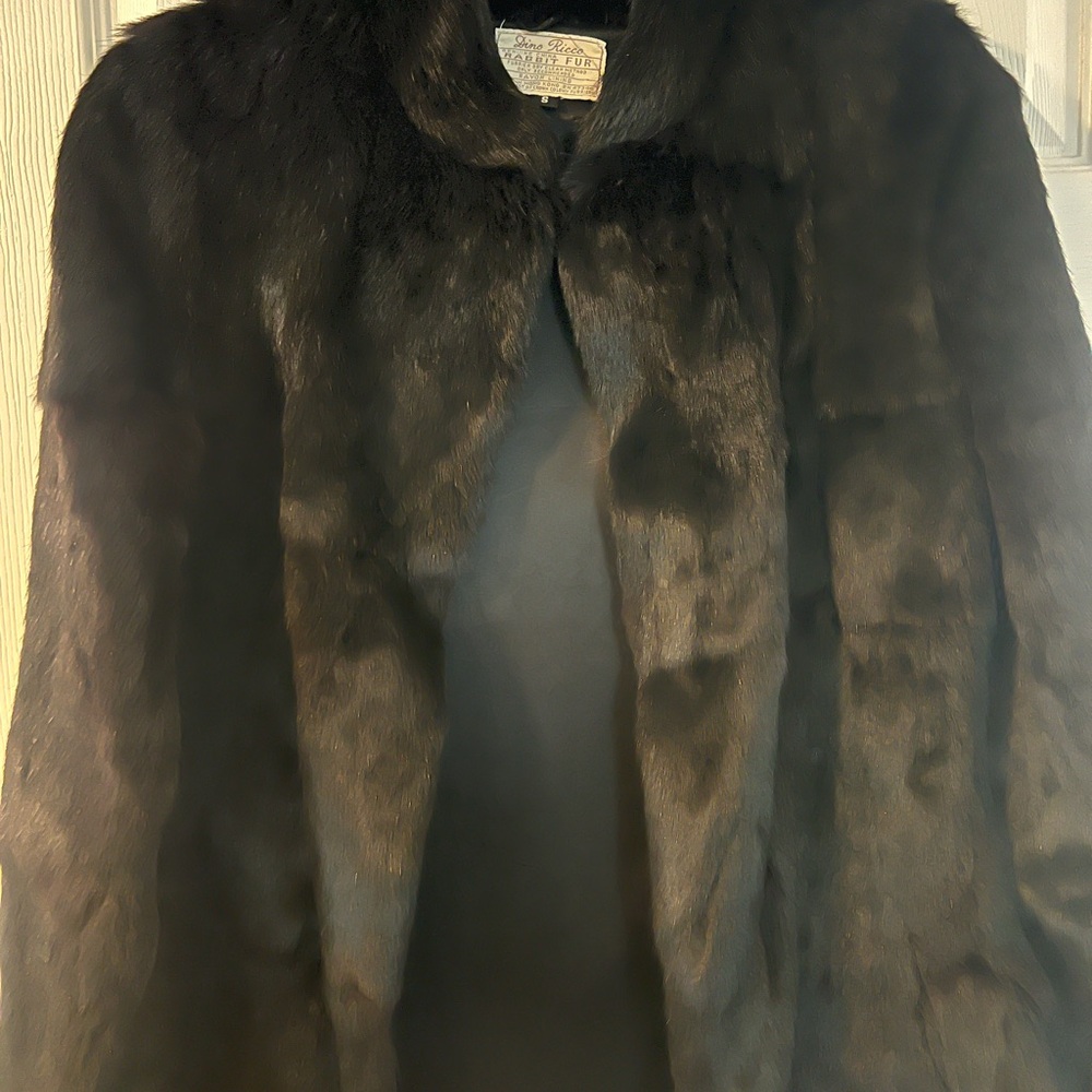 Vintage, Dino Rico Black Rabbit Fur coat.